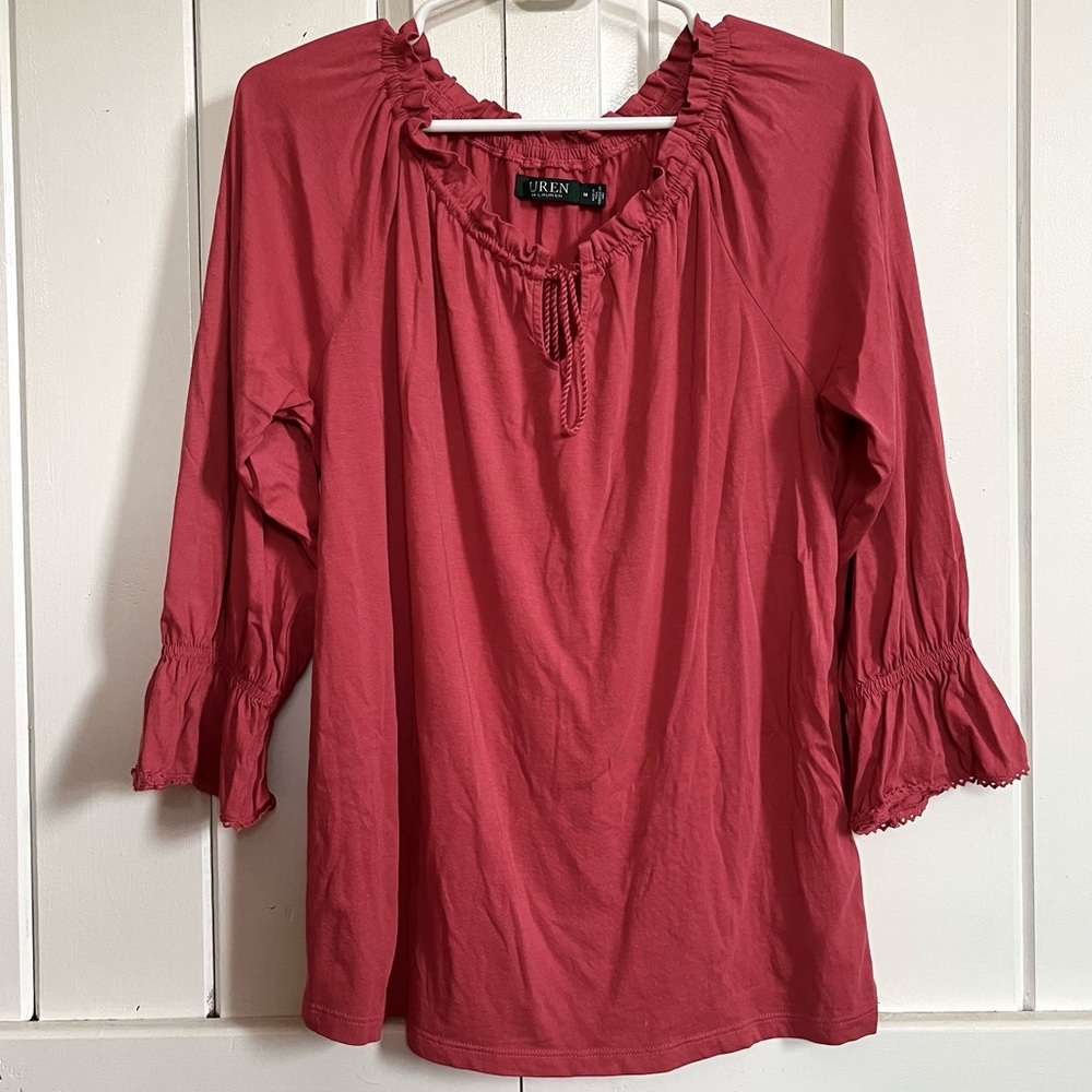 NWOT Ralph Lauren 100% cotton peasant top